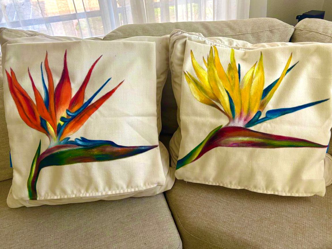 Bird of Paradise kussens beige