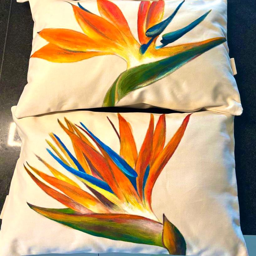 Bird of Paradise kussens bovenaanzicht