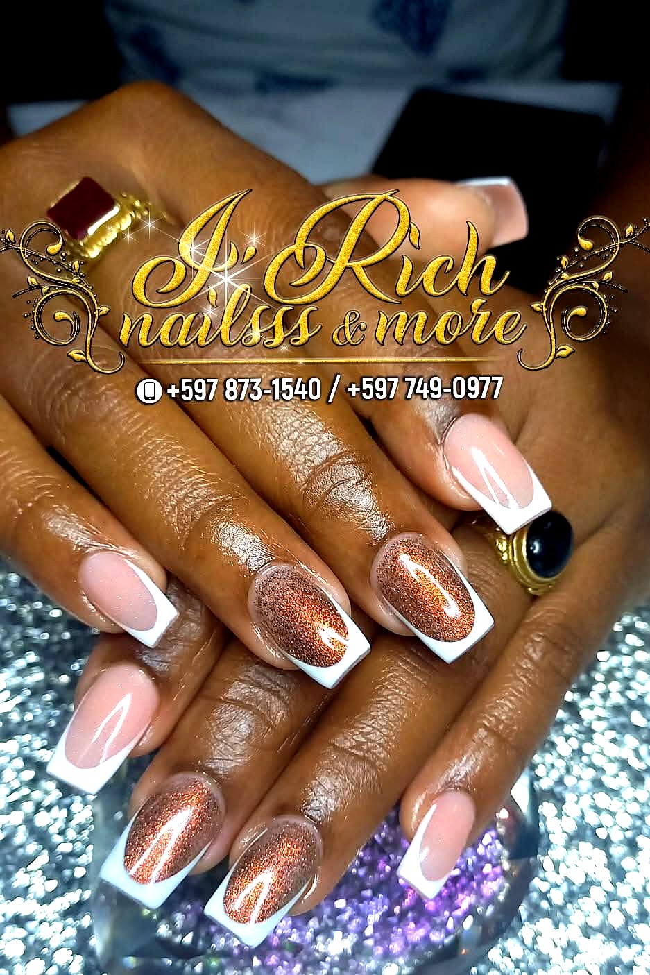 Copper French nagels